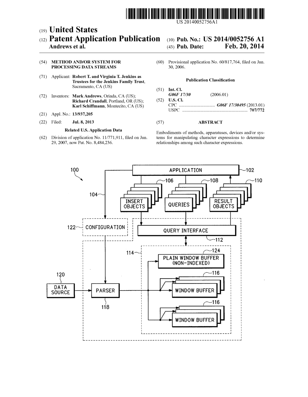 METHOD AND/OR SYSTEM FOR PROCESSING DATA STREAMS - diagram, schematic, and image 01