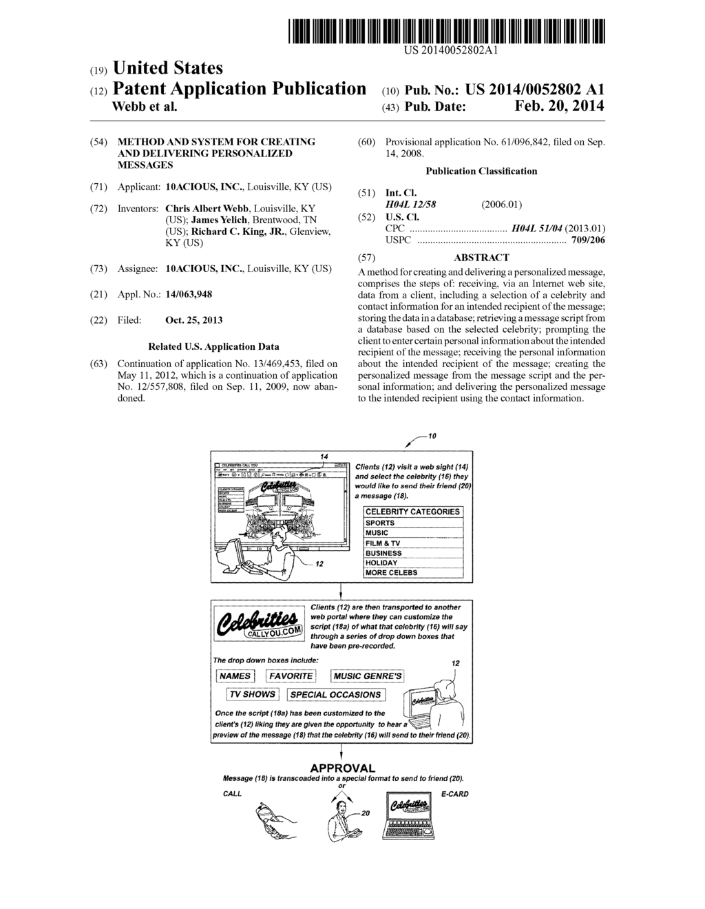 METHOD AND SYSTEM FOR CREATING AND DELIVERING PERSONALIZED MESSAGES - diagram, schematic, and image 01