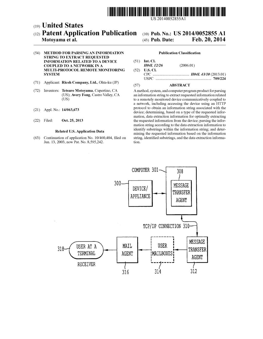 METHOD FOR PARSING AN INFORMATION STRING TO EXTRACT REQUESTED INFORMATION     RELATED TO A DEVICE COUPLED TO A NETWORK IN A MULTI-PROTOCOL REMOTE     MONITORING SYSTEM - diagram, schematic, and image 01