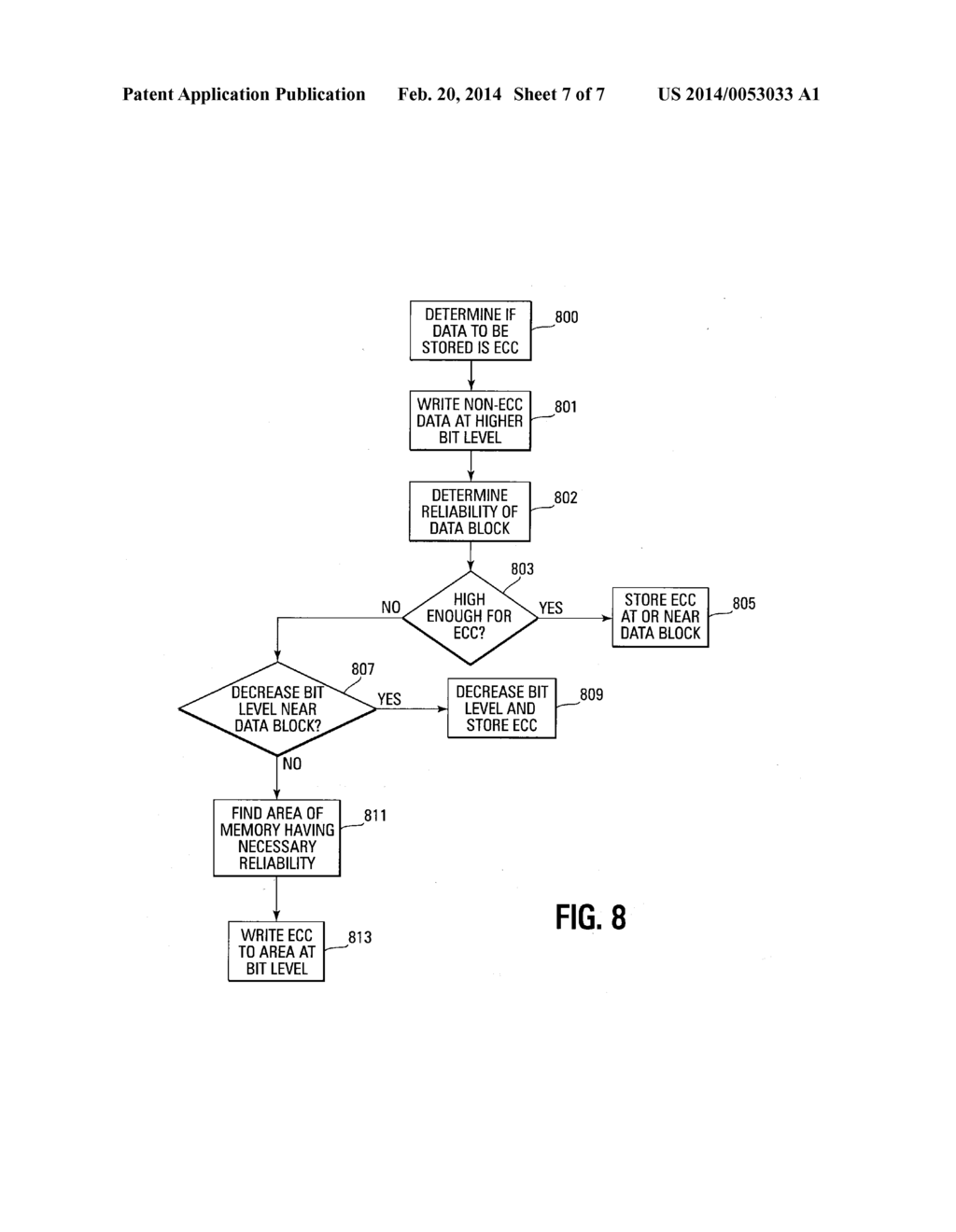 PROGRAMMING ERROR CORRECTION CODE INTO A SOLID STATE MEMORY DEVICE WITH     VARYING BITS PER CELL - diagram, schematic, and image 08