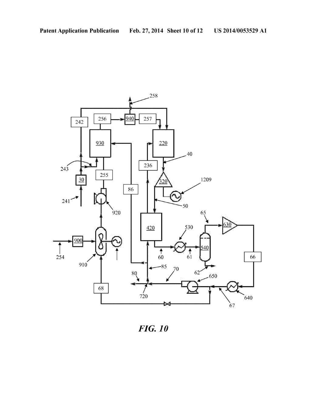 SYSTEM AND METHOD FOR HIGH EFFICIENCY POWER GENERATION USING A CARBON     DIOXIDE CIRCULATING WORKING FLUID - diagram, schematic, and image 11