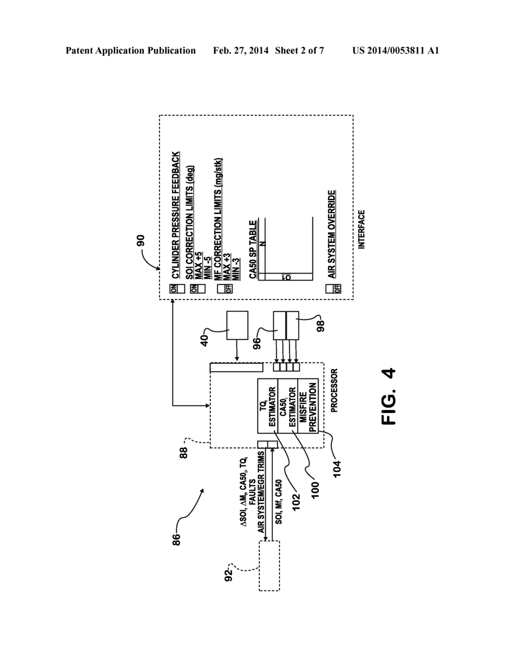 SYSTEM AND METHOD OF CONTROLLING COMBUSTION IN AN ENGINE HAVING AN     IN-CYLINDER PRESSURE SENSOR - diagram, schematic, and image 03