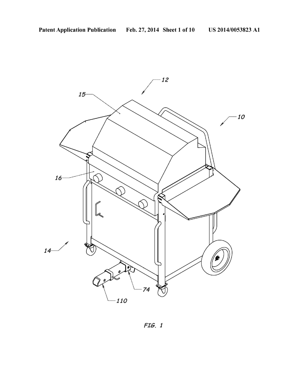 PORTABLE, ALL-TERRAIN OUTDOOR BARBEQUE GRILL - diagram, schematic, and image 02