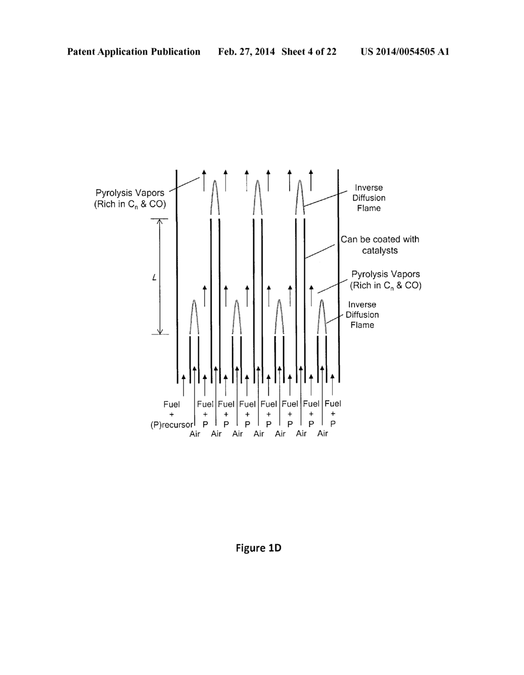 Scalable Multiple-Inverse Diffusion Flame Burner for Synthesis and     Processing of Carbon-Based and Other Nanostructured Materials and Films     and Fuels - diagram, schematic, and image 05