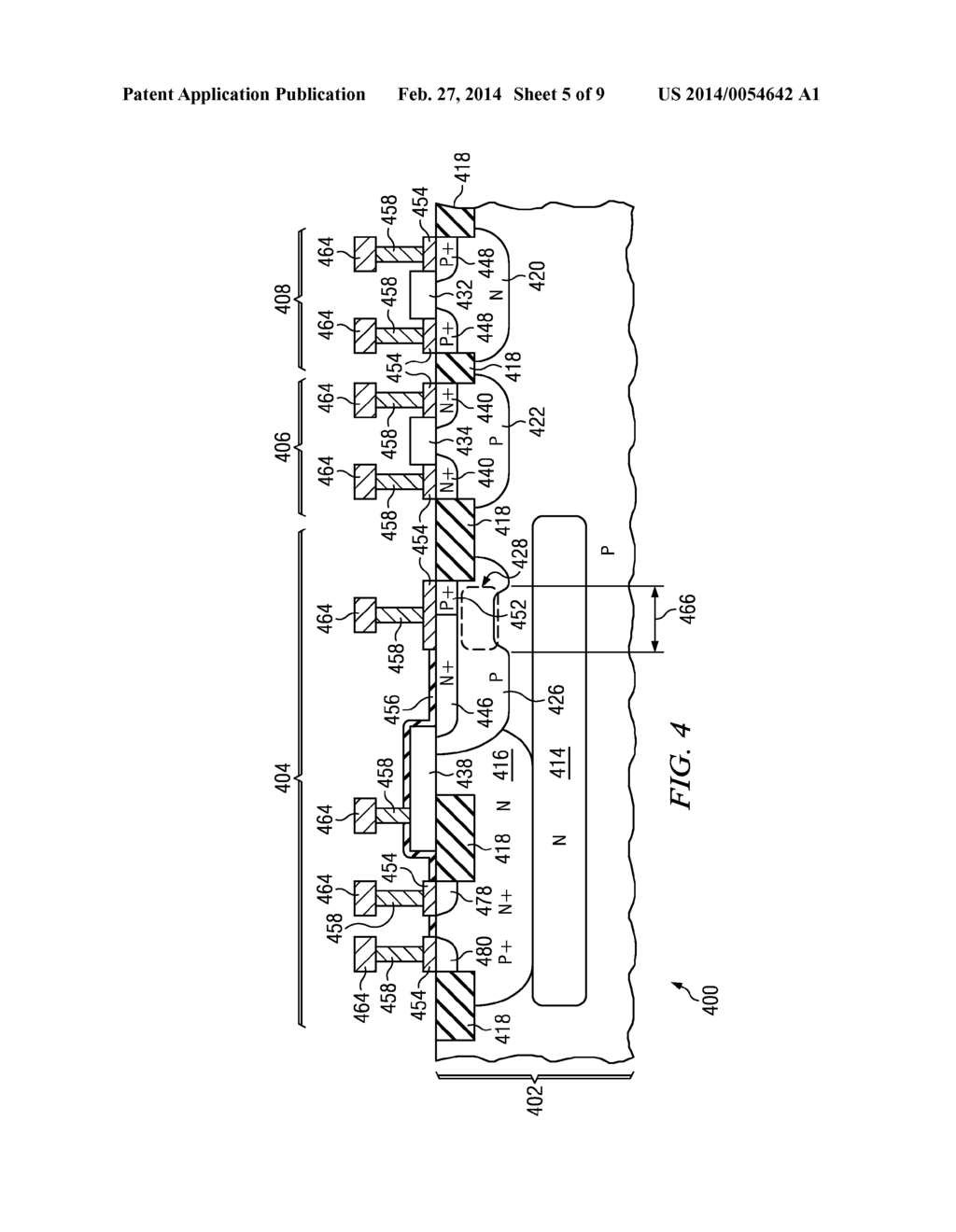 ESD PROTECTION DEVICE WITH IMPROVED BIPOLAR GAIN USING CUTOUT IN THE BODY     WELL - diagram, schematic, and image 06