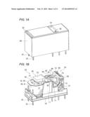 ELECTROMAGNET DEVICE, METHOD OF ASSEMBLING THE SAME, AND ELECTROMAGNETIC     RELAY USING THE SAME diagram and image