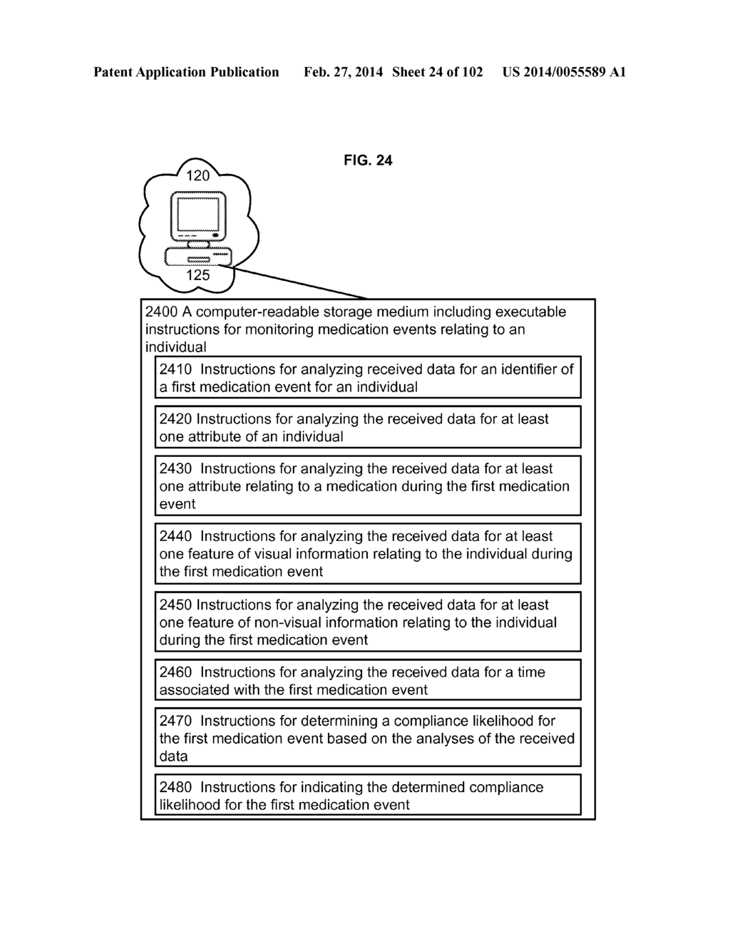 COMPUTATIONAL SYSTEMS AND METHODS FOR MONITORING MEDICATION EVENTS - diagram, schematic, and image 25