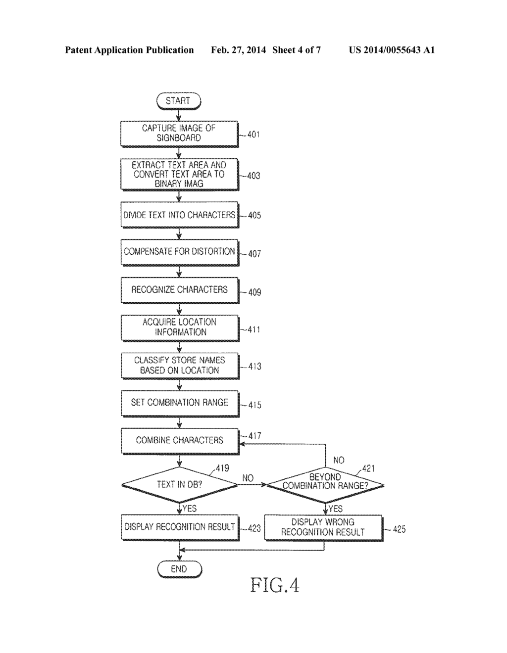 APPARATUS AND METHOD FOR RECOGNIZING CHARACTERS USING A CAMERA - diagram, schematic, and image 05