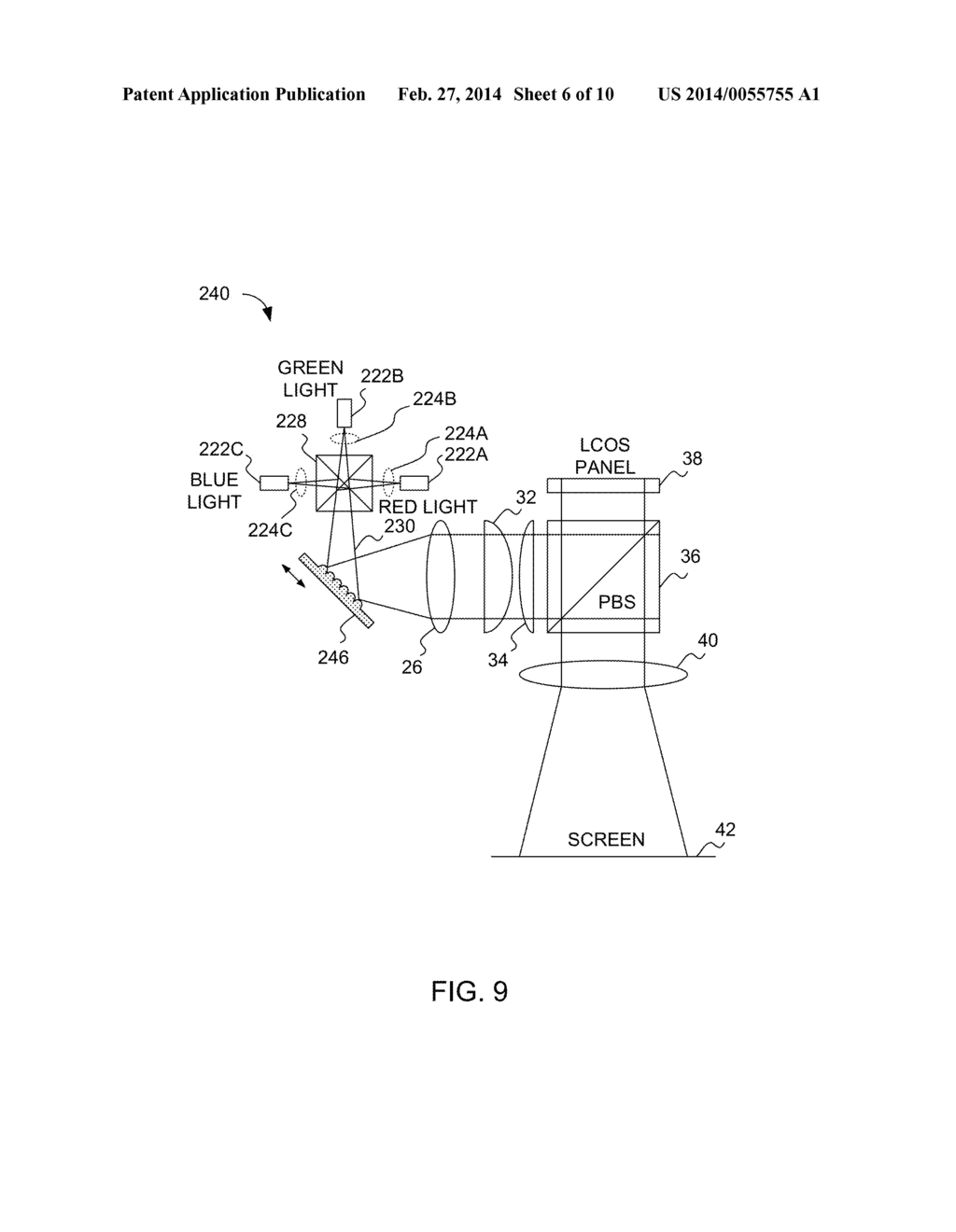 DEVICE AND METHOD FOR REDUCING SPECKLE IN PROJECTED IMAGES - diagram, schematic, and image 07