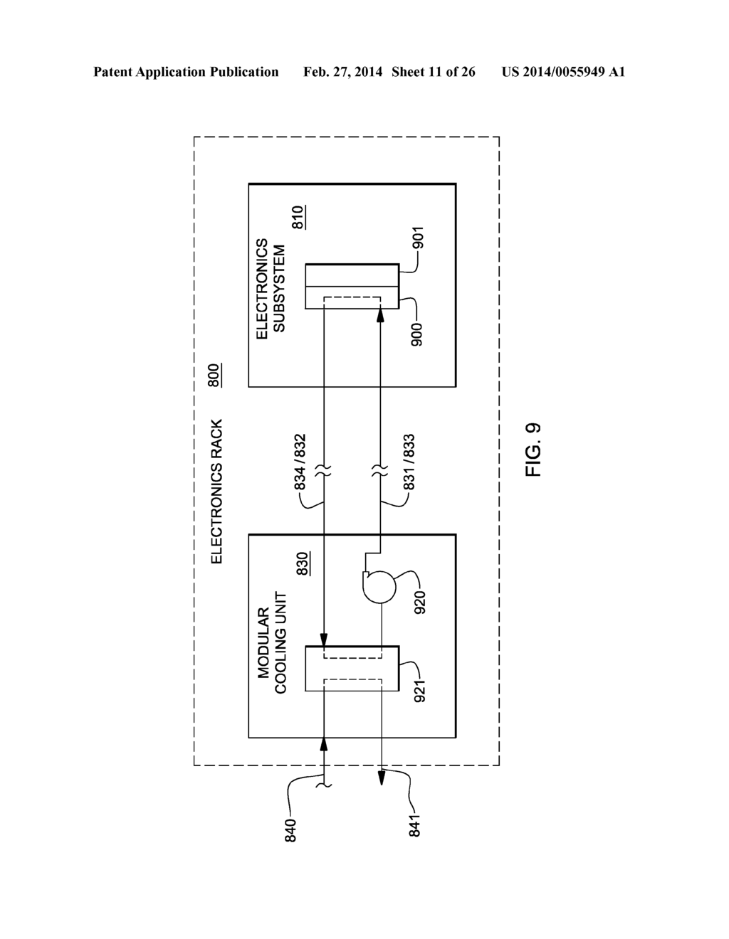 DEHUMIDIFYING COOLING APPARATUS AND METHOD FOR AN ELECTRONICS RACK - diagram, schematic, and image 12