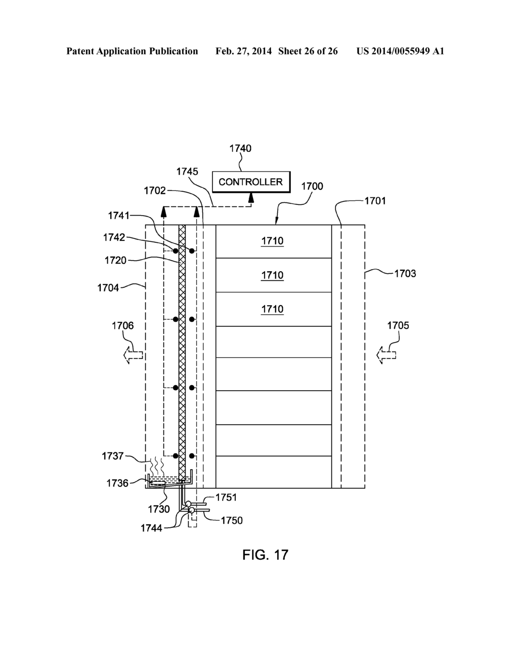 DEHUMIDIFYING COOLING APPARATUS AND METHOD FOR AN ELECTRONICS RACK - diagram, schematic, and image 27