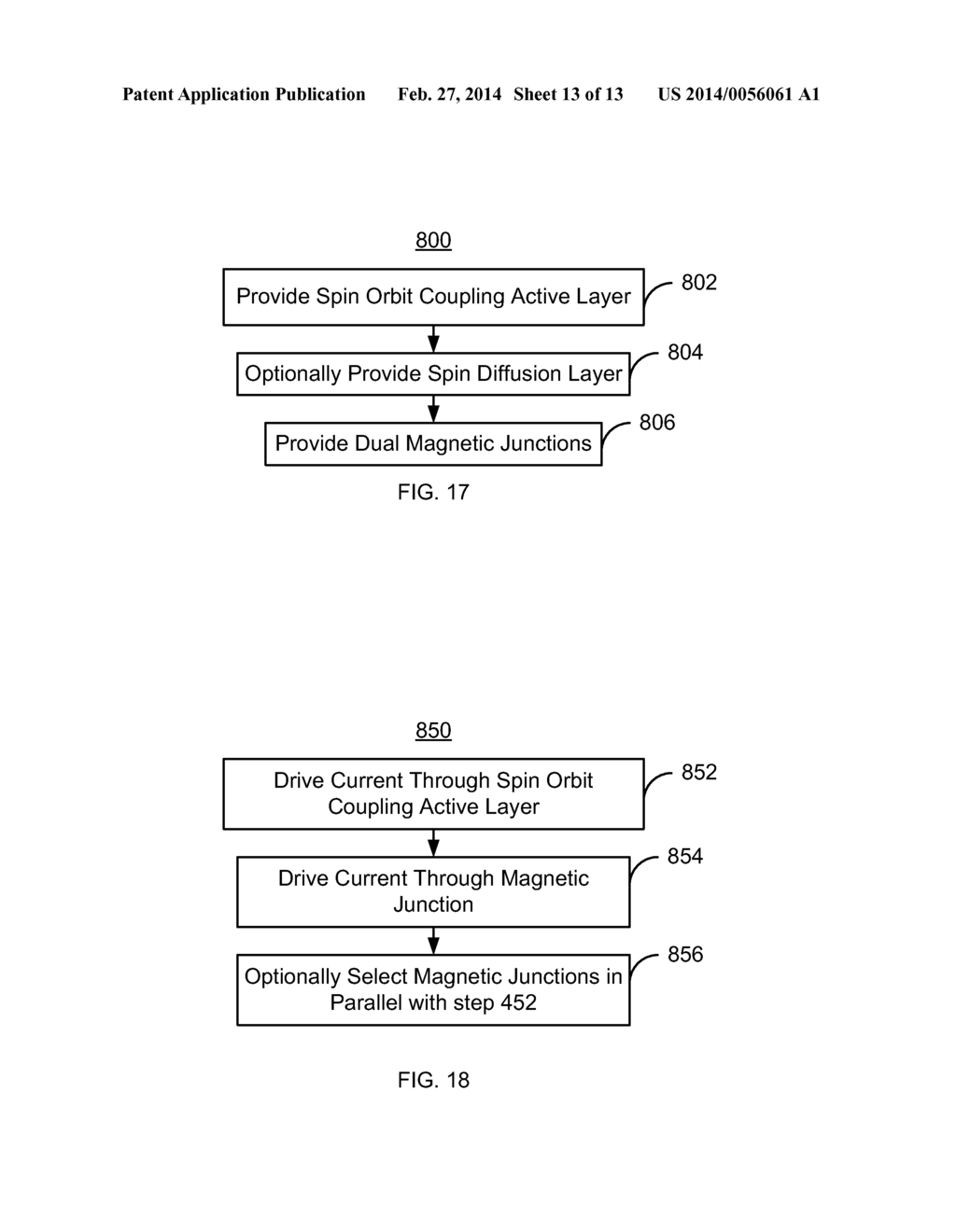 METHOD AND SYSTEM FOR PROVIDING DUAL MAGNETIC TUNNELING JUNCTIONS USING     SPIN-ORBIT INTERACTION-BASED SWITCHING AND MEMORIES UTILIZING THE DUAL     MAGNETIC TUNNELING JUNCTIONS - diagram, schematic, and image 14