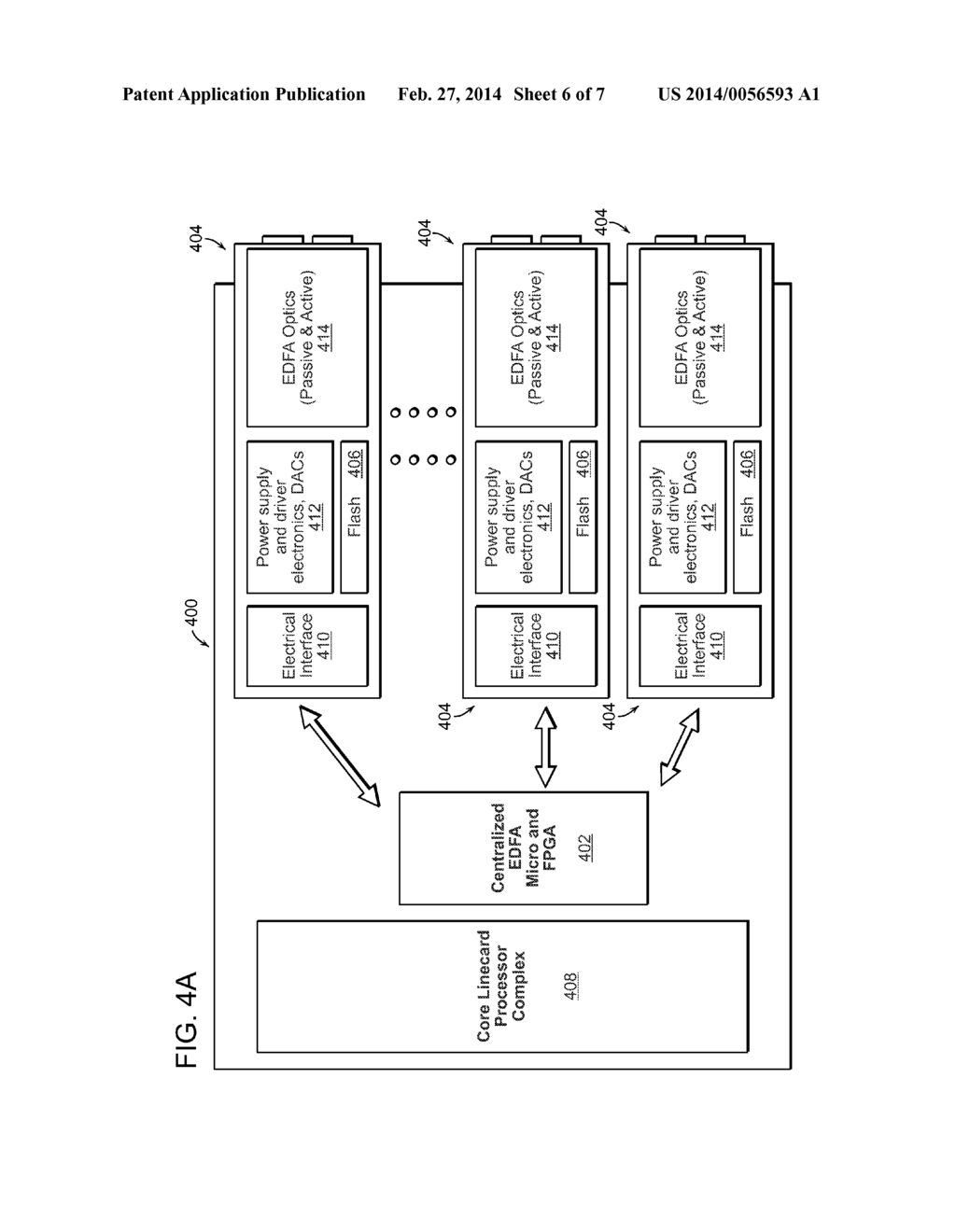 Linecards With Pluggable Interfaces For Pluggable Optical Amplifiers And     Other Pluggable Devices - diagram, schematic, and image 07