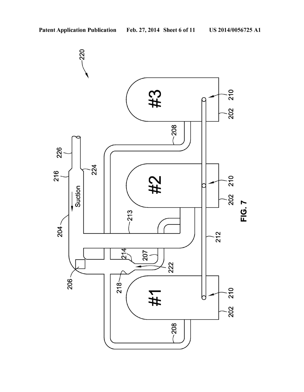 Suction Header Arrangement for Oil Management in Multiple-Compressor     Systems - diagram, schematic, and image 07