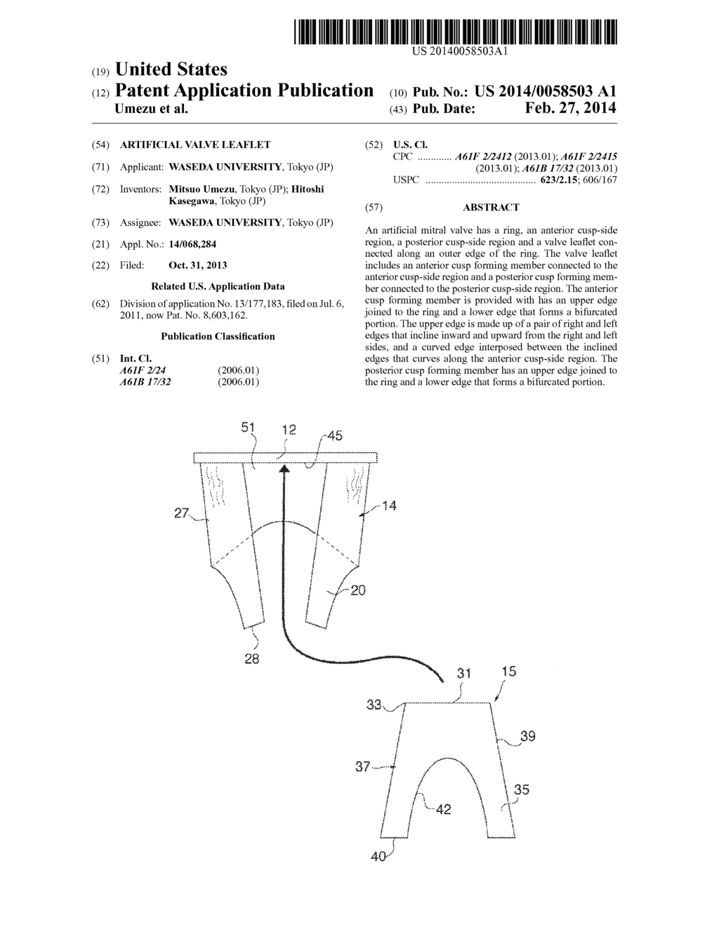 ARTIFICIAL VALVE LEAFLET - diagram, schematic, and image 01