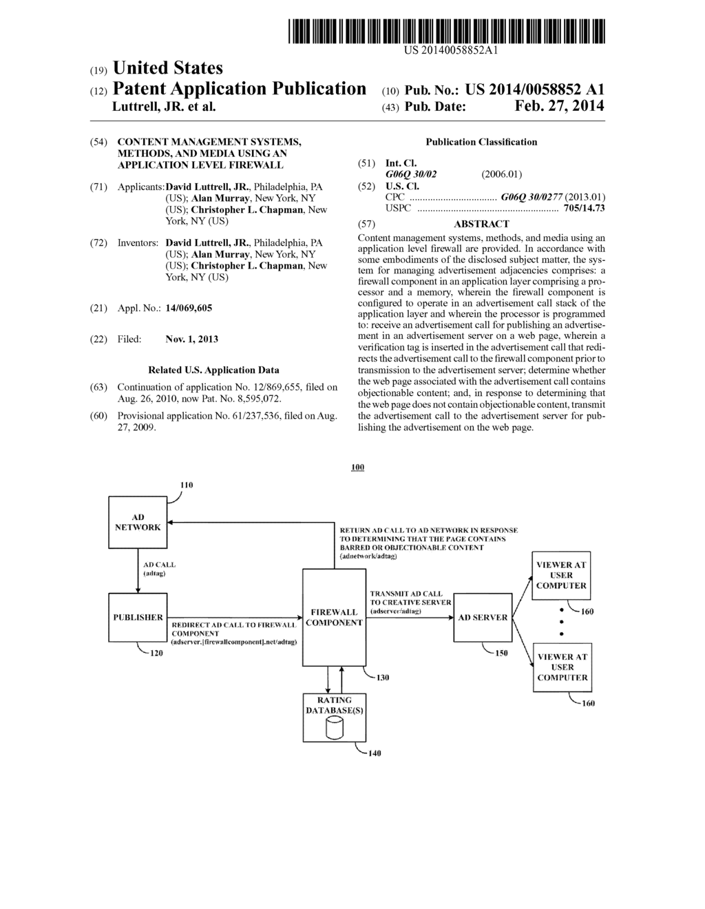 CONTENT MANAGEMENT SYSTEMS, METHODS, AND MEDIA USING AN APPLICATION LEVEL     FIREWALL - diagram, schematic, and image 01