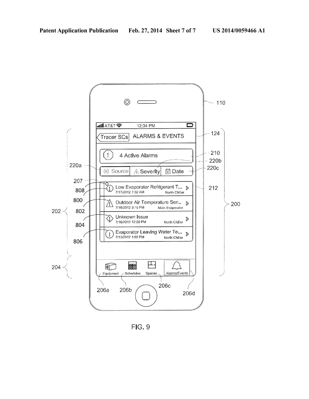 MOBILE DEVICE WITH GRAPHICAL USER INTERFACE FOR MONITORING A BUILDING     AUTOMATION SYSTEM - diagram, schematic, and image 08