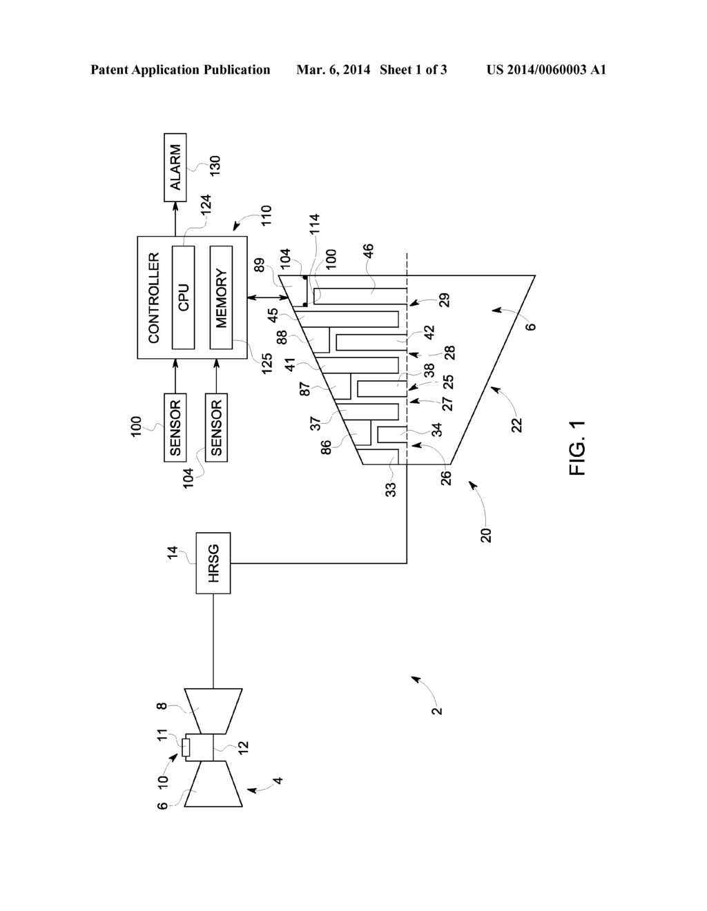 TURBOMACHINE HAVING A FLOW MONITORING SYSTEM AND METHOD OF MONITORING FLOW     IN A TURBOMACHINE - diagram, schematic, and image 02