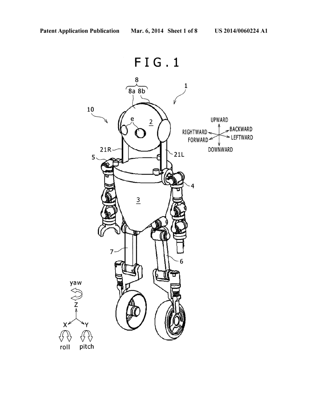 HEAD STRUCTURE OF ROBOT, AND DRIVING METHOD FOR THE HEAD - diagram, schematic, and image 02