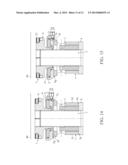 TENSION DEVICE FOR PRESTRESSING AN ASSEMBLY BY MEANS OF A THREADED ROD,     AND METHOD FOR ASSEMBLING THE TENSION DEVICE diagram and image