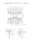 METHOD AND DEVICE FOR MECHANICALLY REMOVING COATINGS FROM COATED BLANKS     USING A PRESS AND SCRAPING KNIFE diagram and image