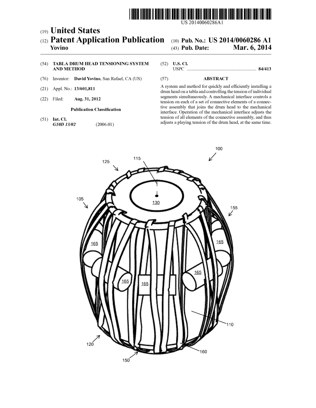 TABLA DRUM HEAD TENSIONING SYSTEM AND METHOD - diagram, schematic, and image 01