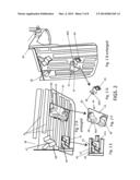 Easy to attach rear passenger backrest, arm rests and luggage rack device     for a motorcycle diagram and image