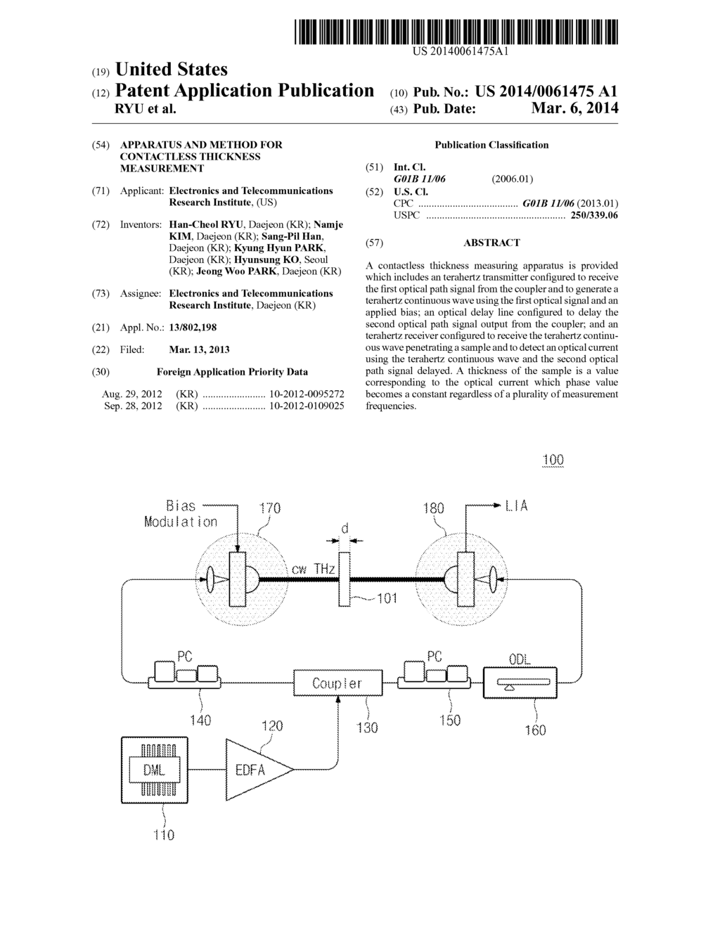 APPARATUS AND METHOD FOR CONTACTLESS THICKNESS MEASUREMENT - diagram, schematic, and image 01