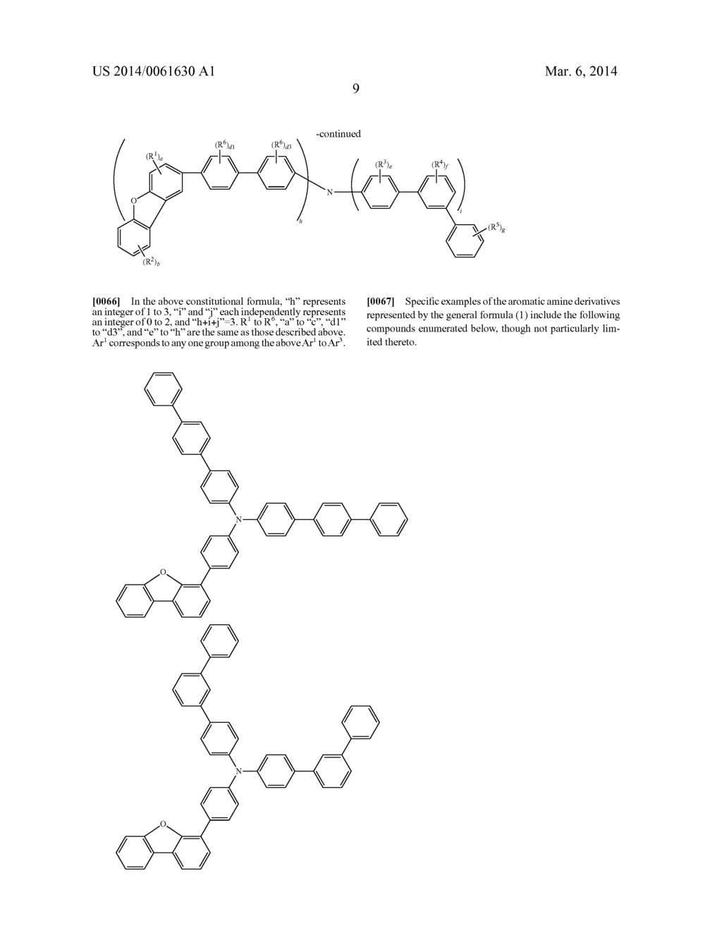 AROMATIC AMINE DERIVATIVE AND ORGANIC ELECTROLUMINESCENCE DEVICE - diagram, schematic, and image 10