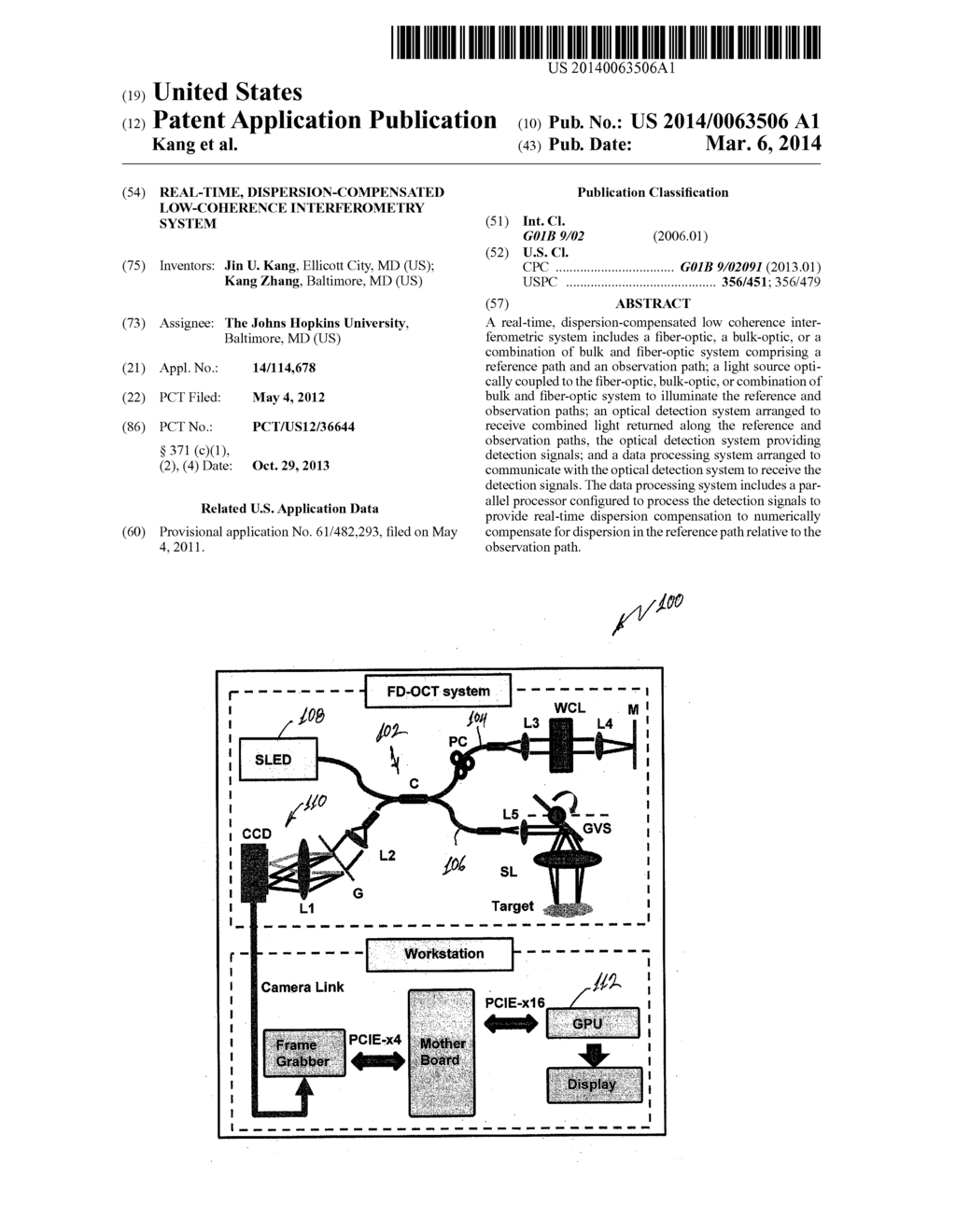 REAL-TIME, DISPERSION-COMPENSATED LOW-COHERENCE INTERFEROMETRY SYSTEM - diagram, schematic, and image 01