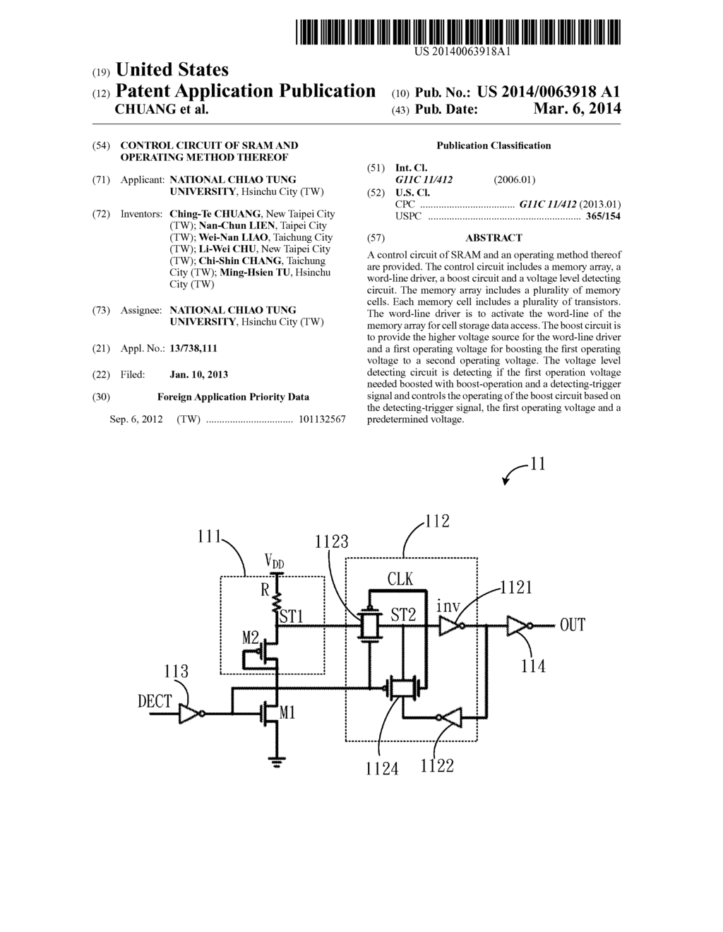 CONTROL CIRCUIT OF SRAM AND OPERATING METHOD THEREOF - diagram, schematic, and image 01