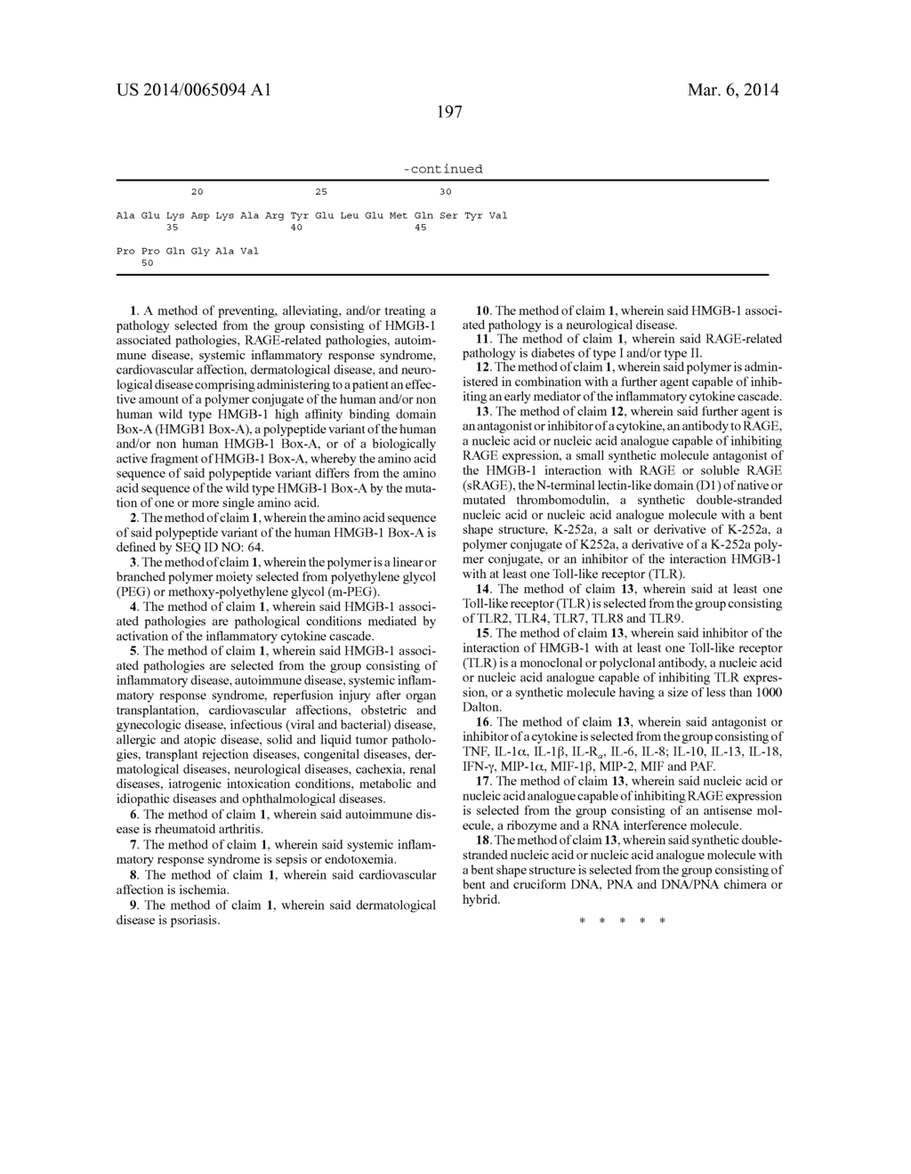 POLYMER CONJUGATES OF BOX-A OF HMGB1 AND BOX-A VARIANTS OF HMGB1 - diagram, schematic, and image 295