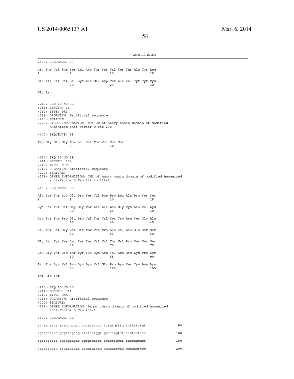 HUMANIZED ANTI-FACTOR D ANTIBODIES AND USES THEREOF - diagram, schematic, and image 72