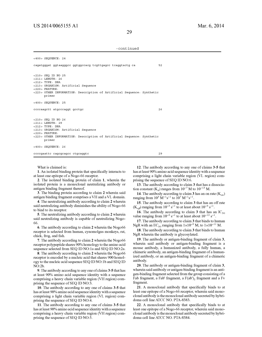 NEUTRALIZING MONOCLONAL ANTIBODIES AGAINST THE NOGO-66 RECEPTOR (NgR) AND     USES THEREOF - diagram, schematic, and image 39