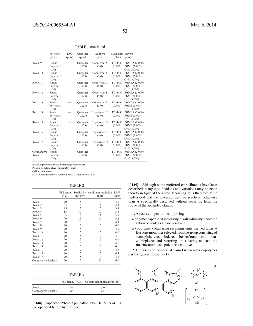 RESIST COMPOSITION AND PATTERNING PROCESS - diagram, schematic, and image 54