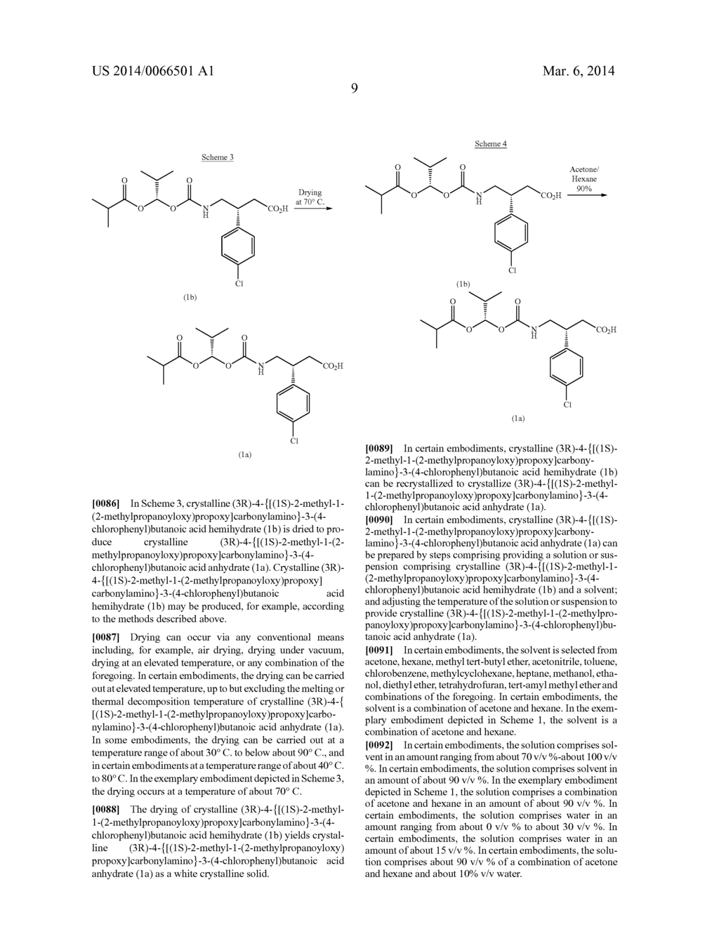 Anhydrous and Hemihydrate Crystalline Forms of an (R)-Baclofen Prodrug,     Methods of Synthesis and Methods of Use - diagram, schematic, and image 14