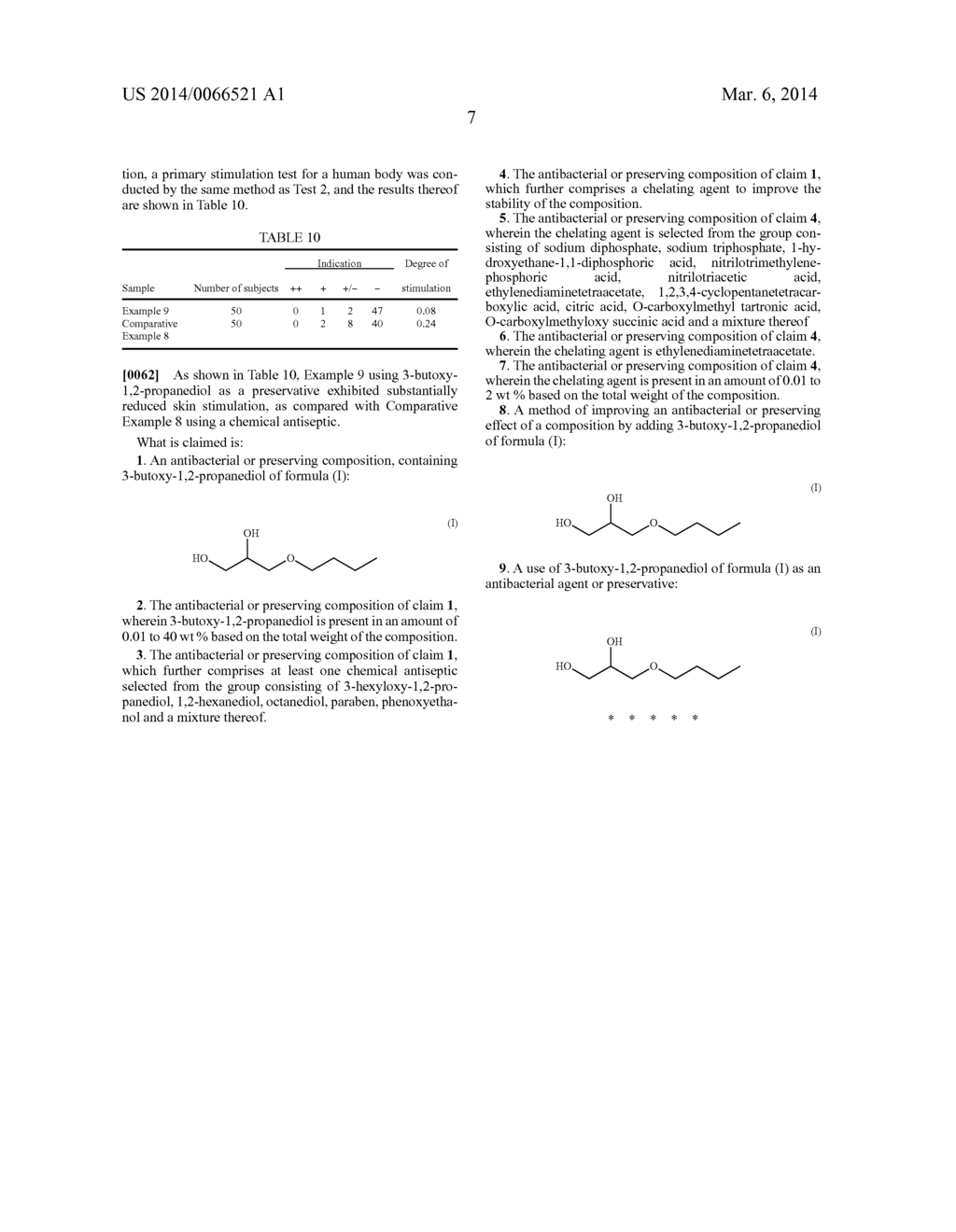 ANITBACTERIAL OR PRESERVING COMPOSITION CONTAINING     3-BUTOXY-1,2-PROPANEDIOL - diagram, schematic, and image 08