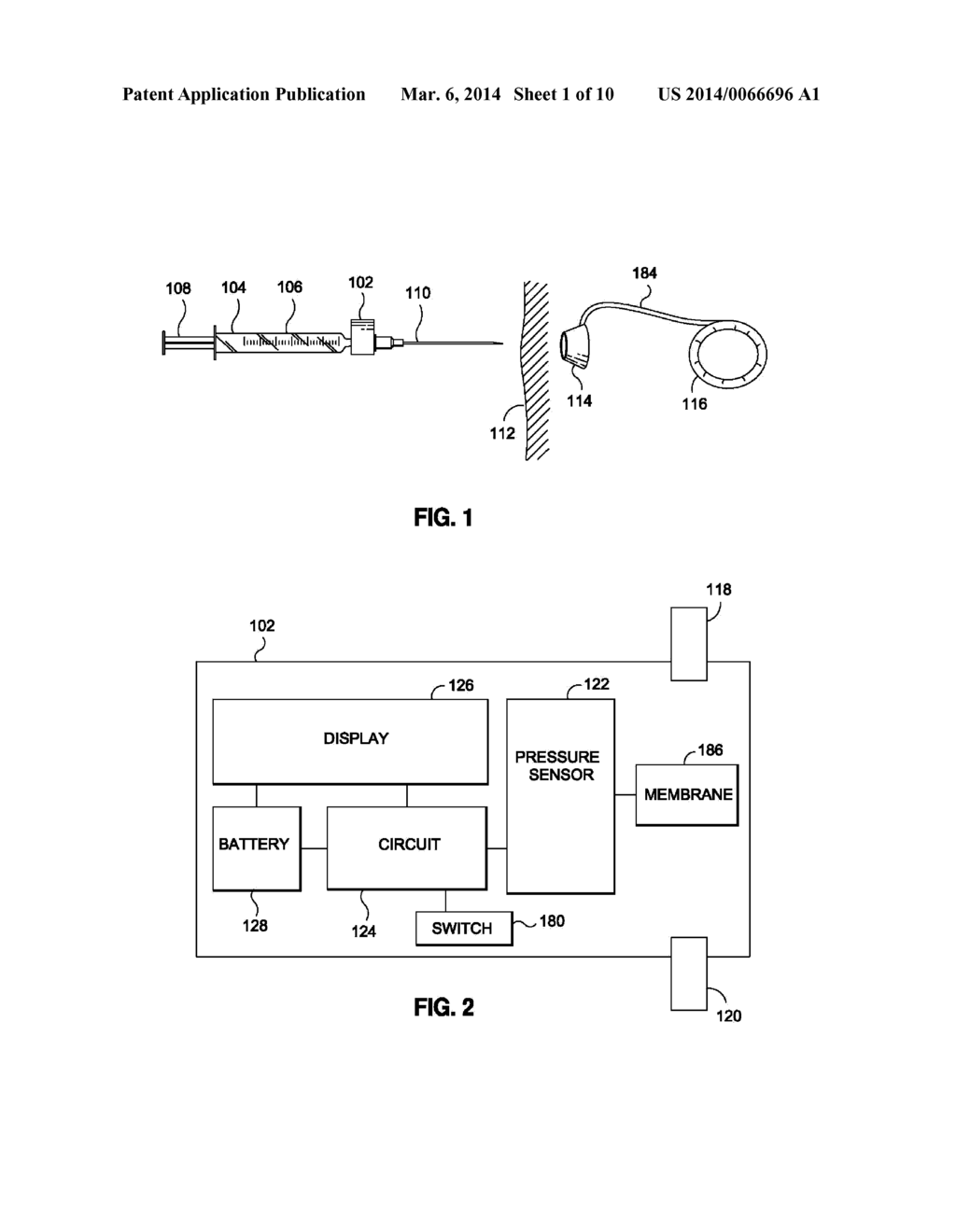 METHOD AND SYSTEM FOR DETERMINING THE PRESSURE OF A FLUID IN A SYRINGE, AN     ACCESS PORT, A CATHETER, AND A GASTRIC BAND - diagram, schematic, and image 02