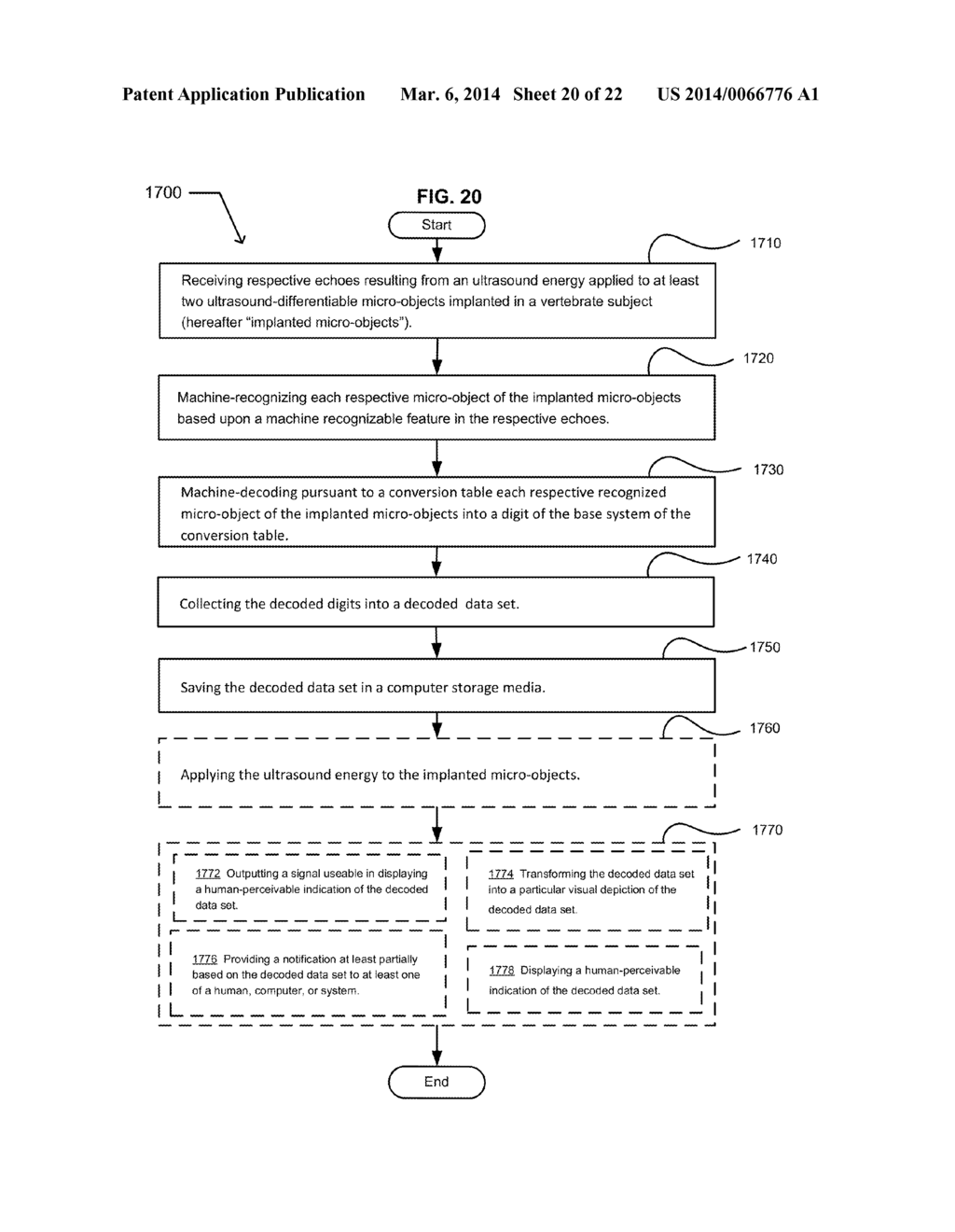 READING ULTRASOUND-DIFFERENTIABLE MICRO-OBJECTS ENCODING DATA AND     IMPLANTED IN A VERTEBRATE SUBJECT - diagram, schematic, and image 21