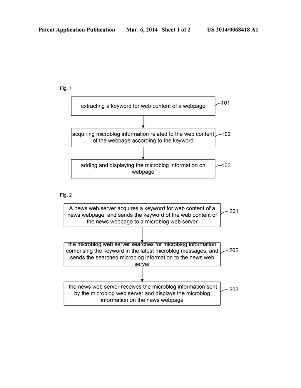 Method, system and web server for adding related microblogs on webpage - diagram, schematic, and image 02