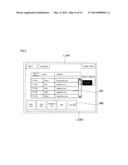 DISPLAY DEVICE FOR DISPLAYING SCREEN INCLUDING SCROLLABLE LIST diagram and image