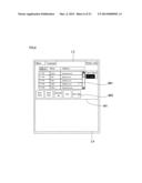 DISPLAY DEVICE FOR DISPLAYING SCREEN INCLUDING SCROLLABLE LIST diagram and image