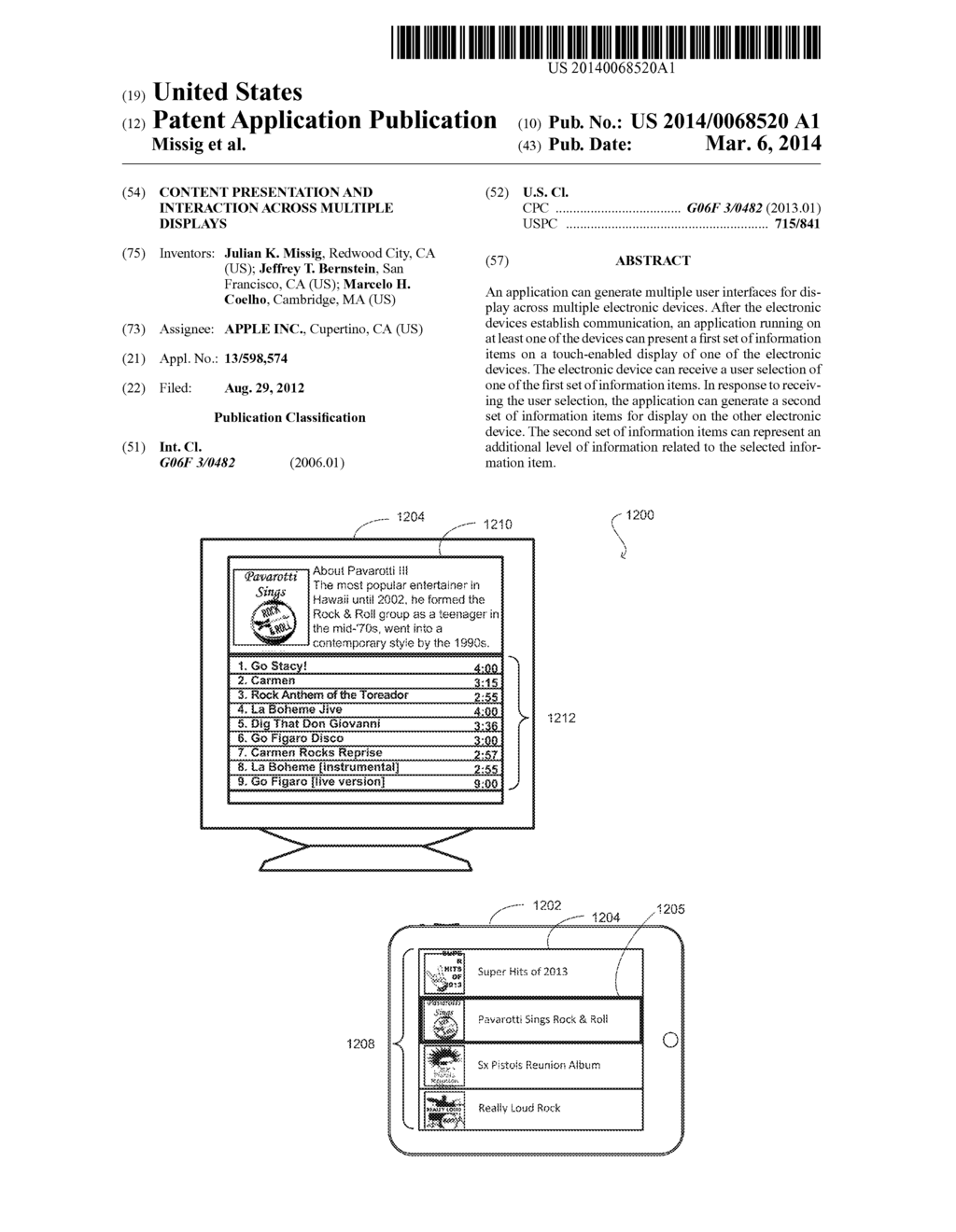 CONTENT PRESENTATION AND INTERACTION ACROSS MULTIPLE DISPLAYS - diagram, schematic, and image 01