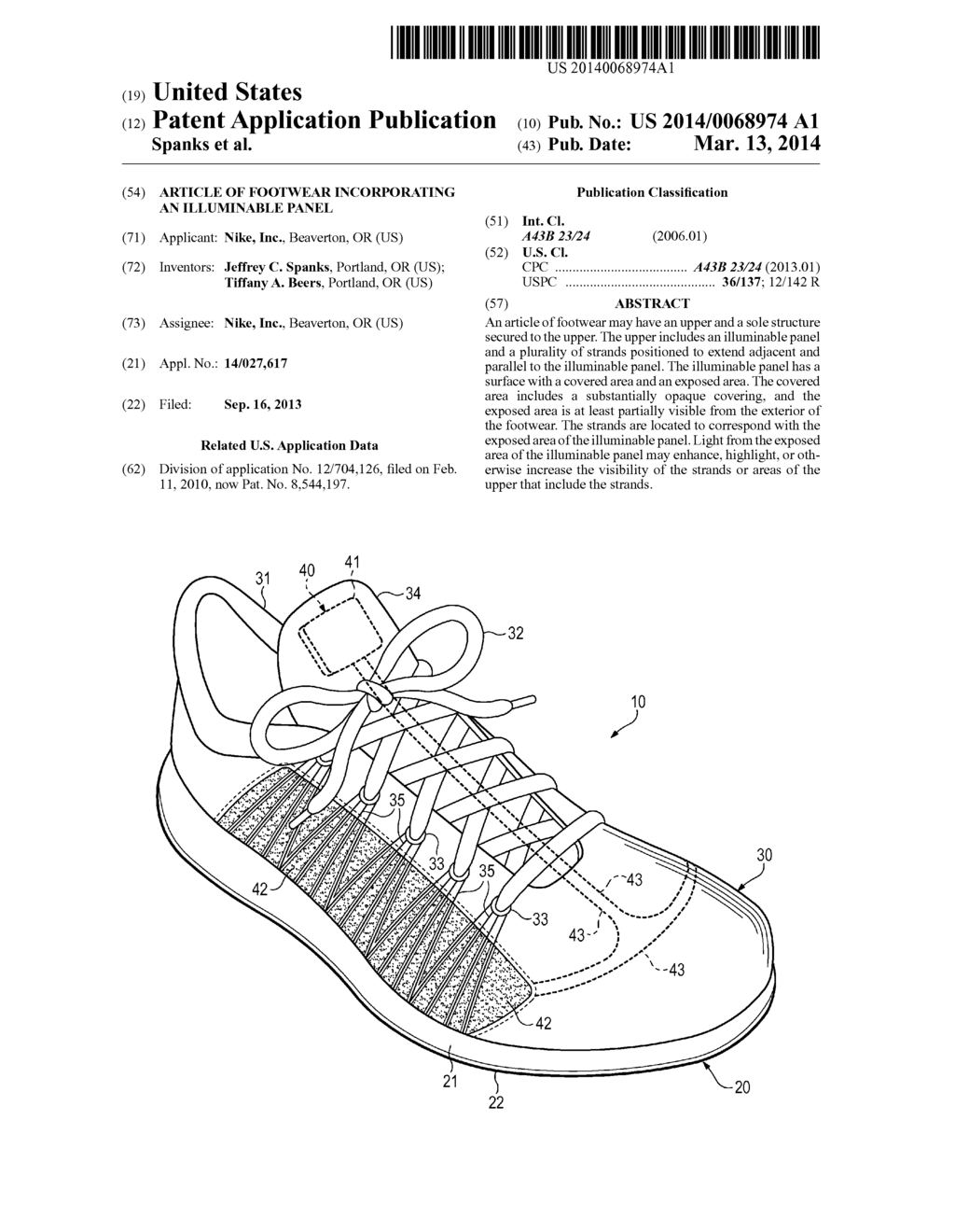 Article Of Footwear Incorporating An Illuminable Panel - diagram, schematic, and image 01