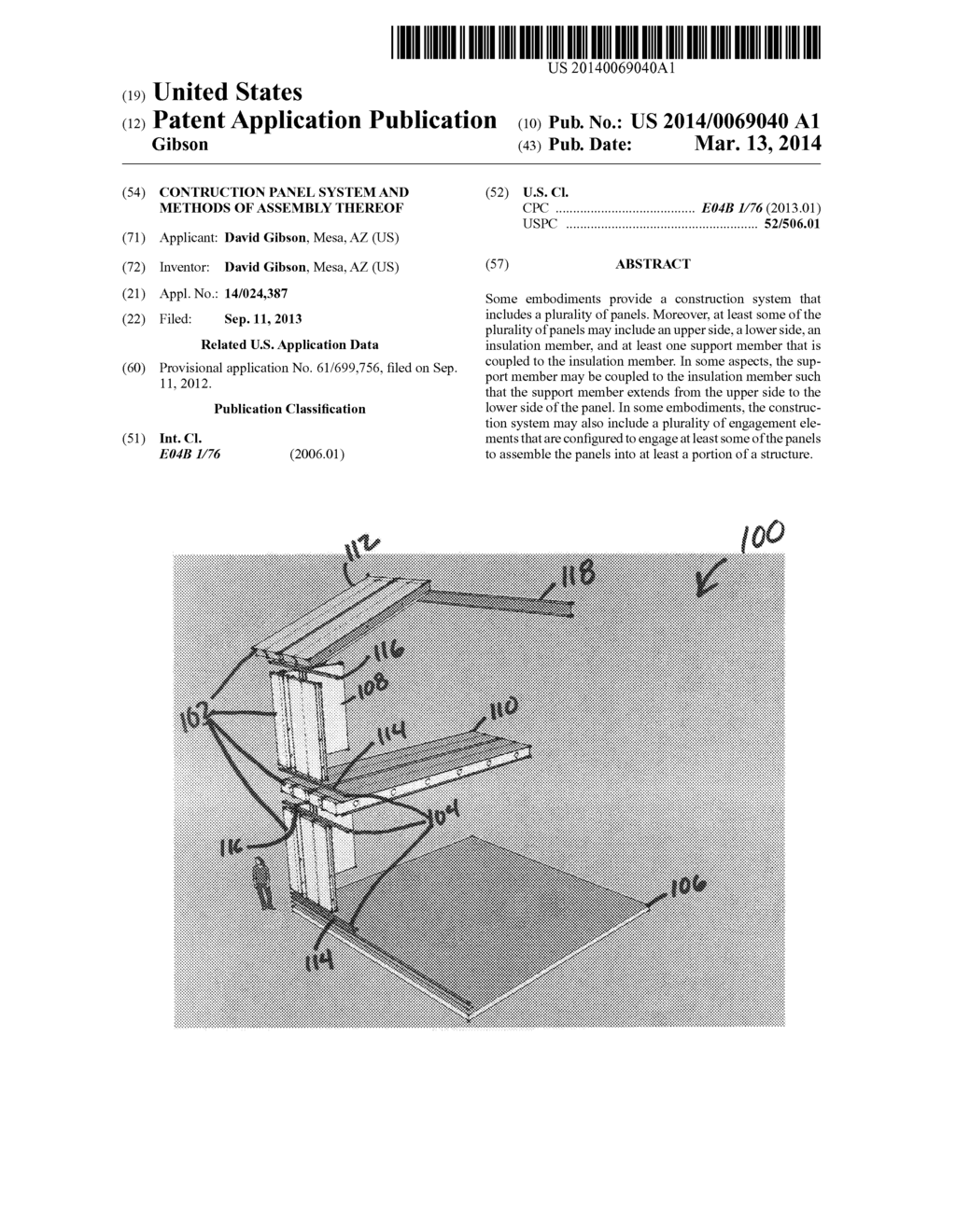 CONTRUCTION PANEL SYSTEM AND METHODS OF ASSEMBLY THEREOF - diagram, schematic, and image 01