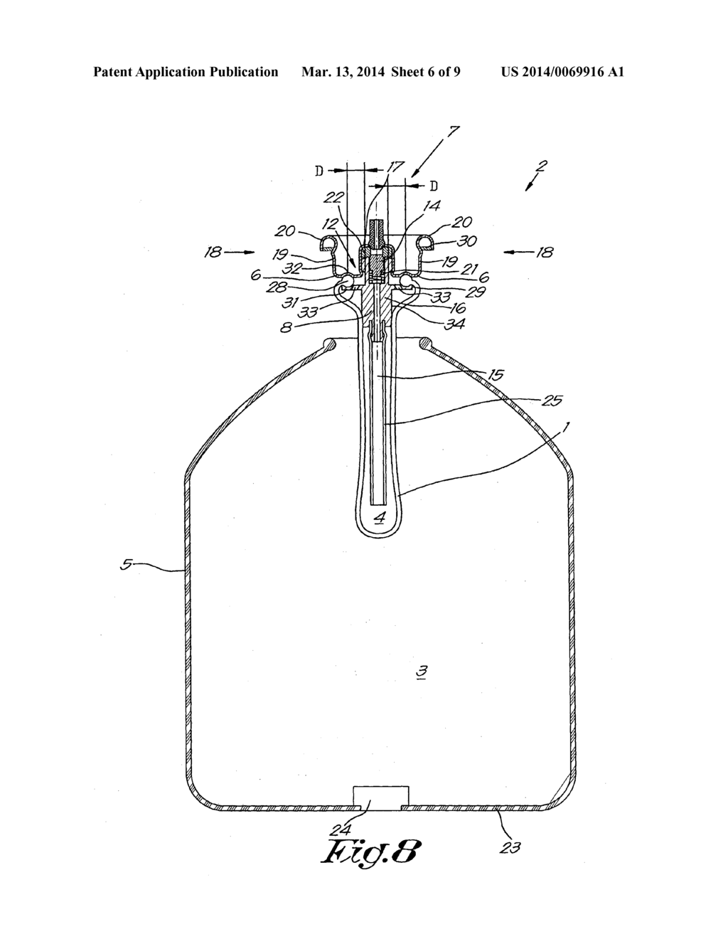 Bag Intended For Being Applied In An External Container For Forming A     Pressure Vessel With Two Separate Compartments, Pressure Vessel And     Series Of Pressure Vessels Having Diverse Dimensions Fabricated With Such     A Bag, As Well As Method For Fabricating Such A Series Of Pressure     Vessels - diagram, schematic, and image 07