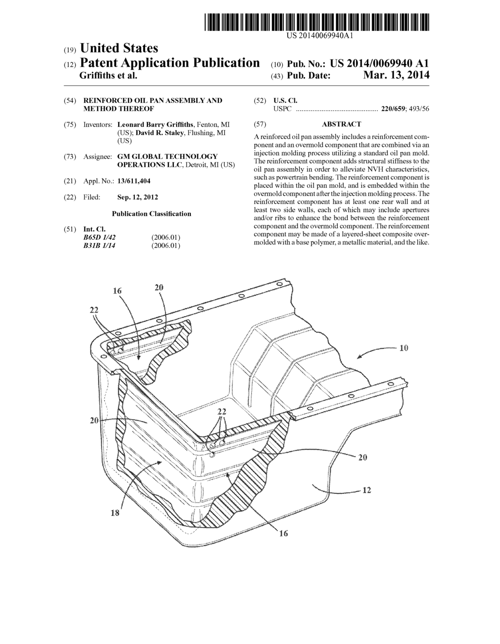 REINFORCED OIL PAN ASSEMBLY AND METHOD THEREOF - diagram, schematic, and image 01