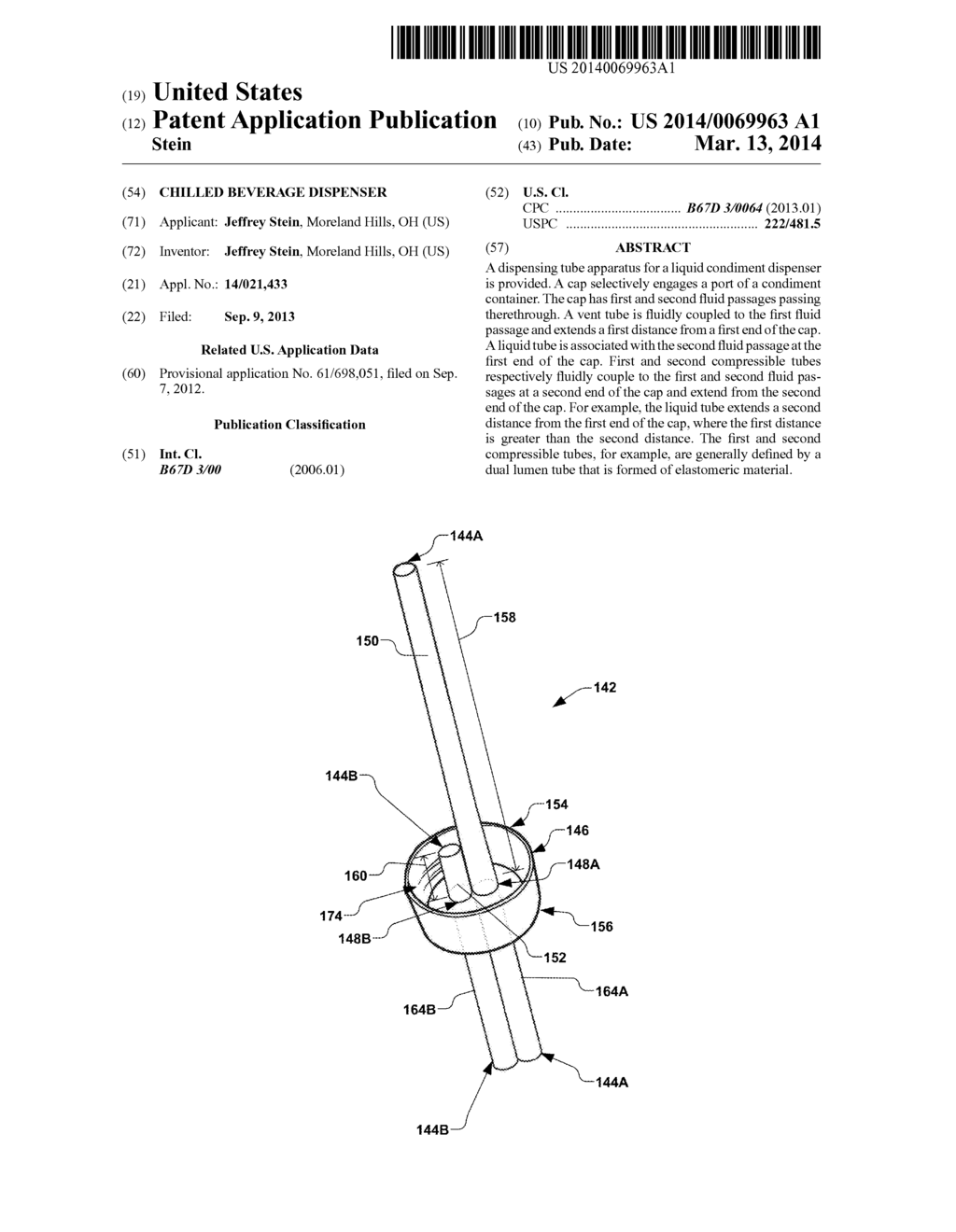 Chilled Beverage Dispenser - diagram, schematic, and image 01