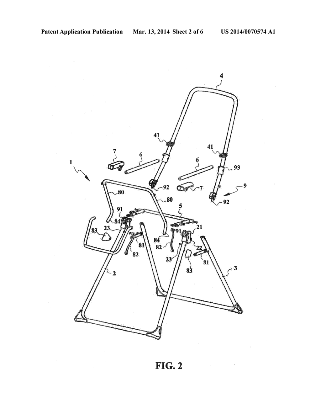 LINKAGE FOR A FOLDABLE HIGH CHAIR - diagram, schematic, and image 03