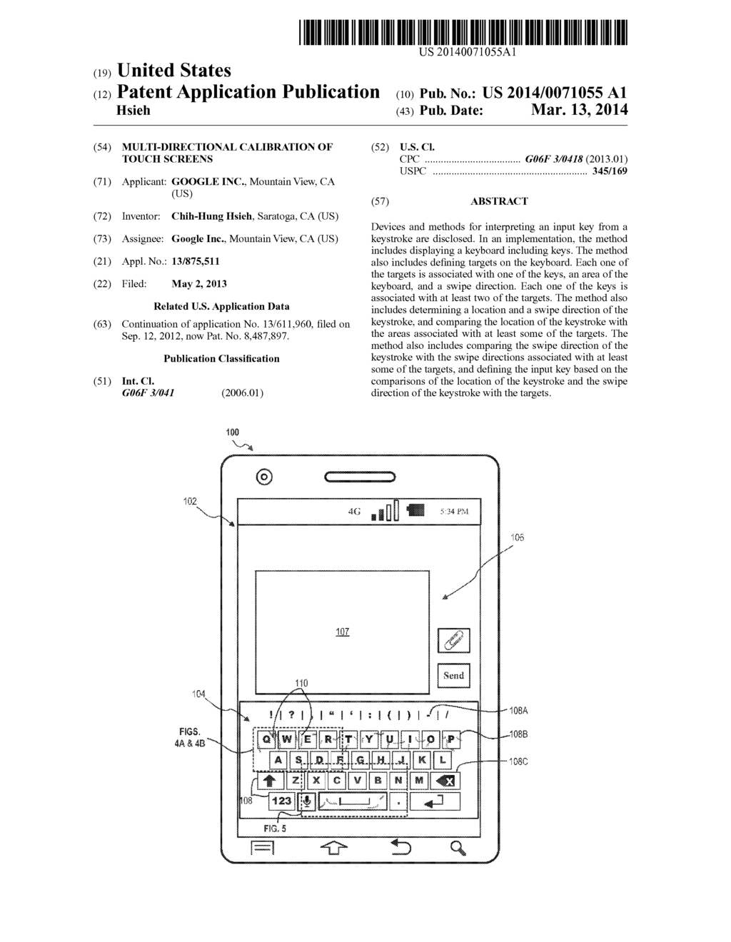 MULTI-DIRECTIONAL CALIBRATION OF TOUCH SCREENS - diagram, schematic, and image 01